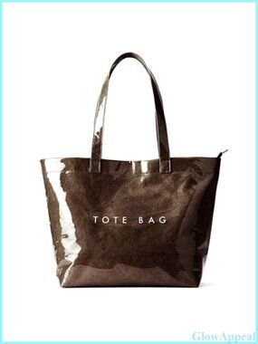 TPU Clear Zipper Tote Bag Kraft Paper Texture Beach Summer Shoulder Bag